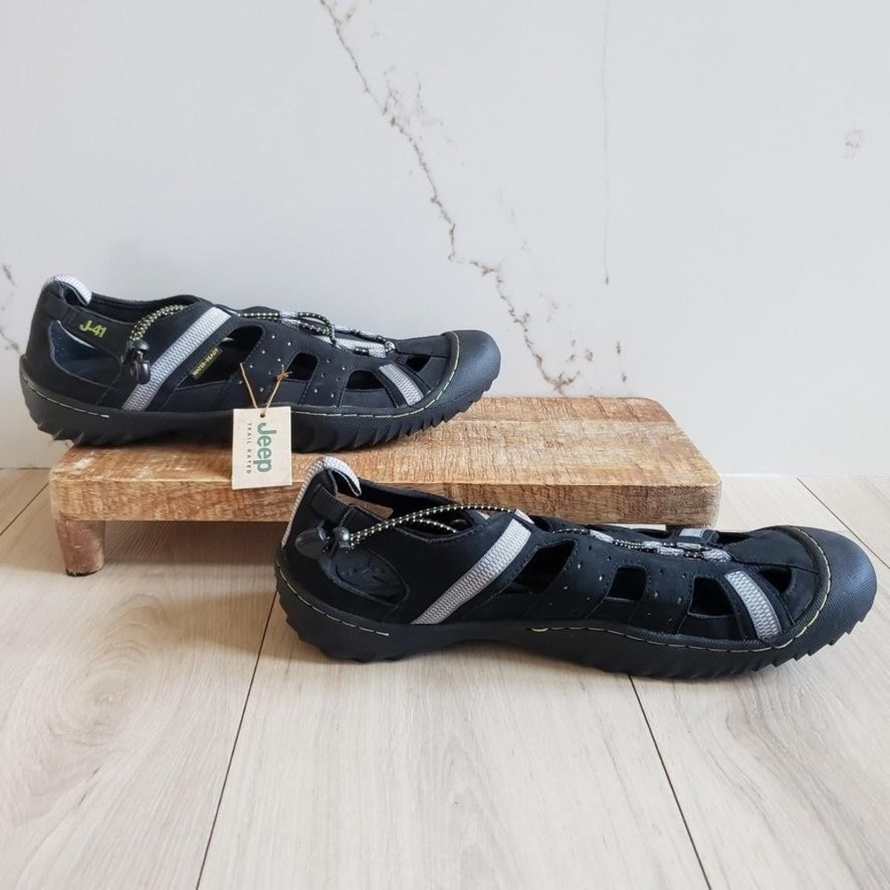 J-41 Sandals Mens 13 Black Slip On Jeep Trail Casual Adjustable Shoes Water
